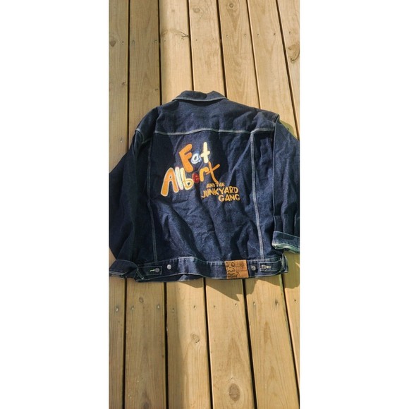 Vintage Platinum FUBU Fat Albert And The Junkyard Gang Spellout Denim Jacket 2XL - Picture 4 of 6